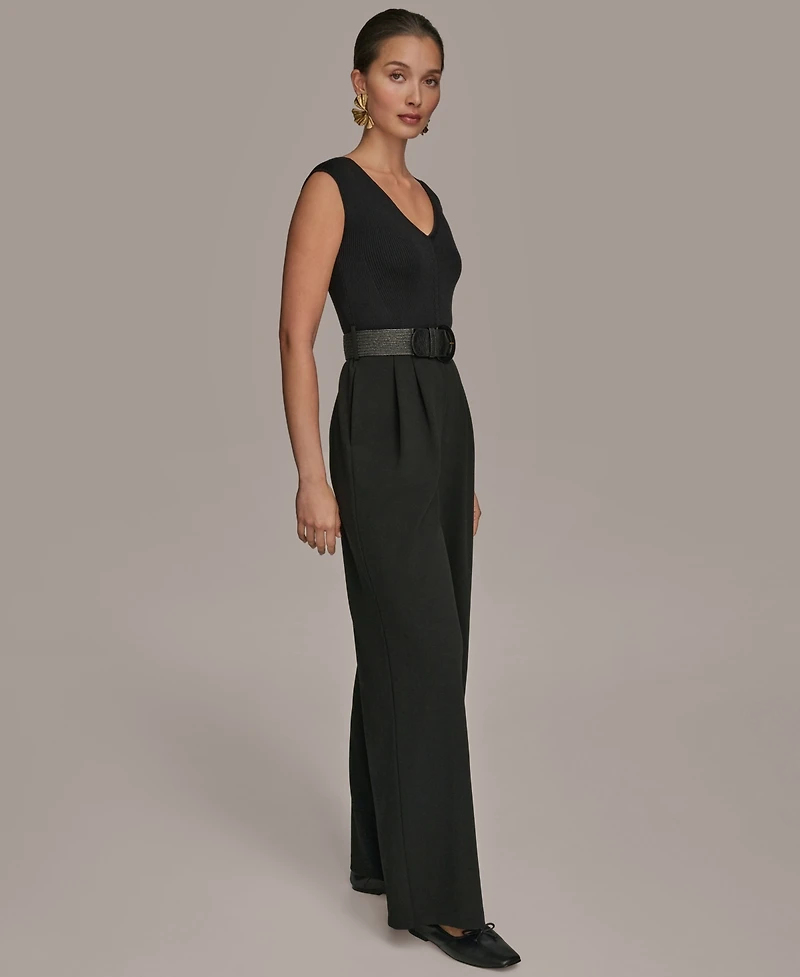 Donna Karan New York Women's Belted Straight-Leg Jumpsuit