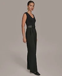 Donna Karan New York Women's Belted Straight-Leg Jumpsuit