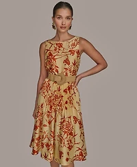 Donna Karan New York Women's Belted A-Line Dress