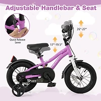 Kids Bicycle with Dual Brakes and Training Wheels for Beginner Riders