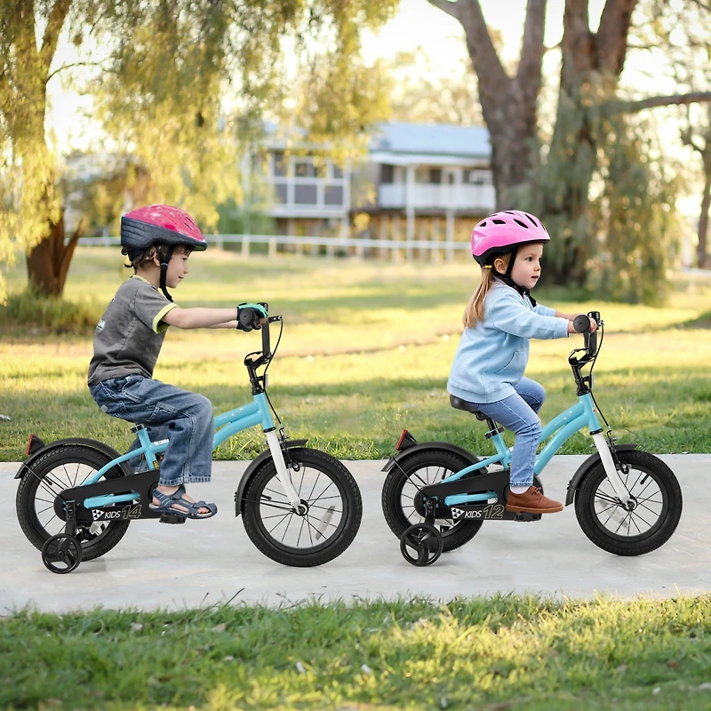 Kids Bike with Training Wheels for Older Children Adjustable Seat and Handlebar