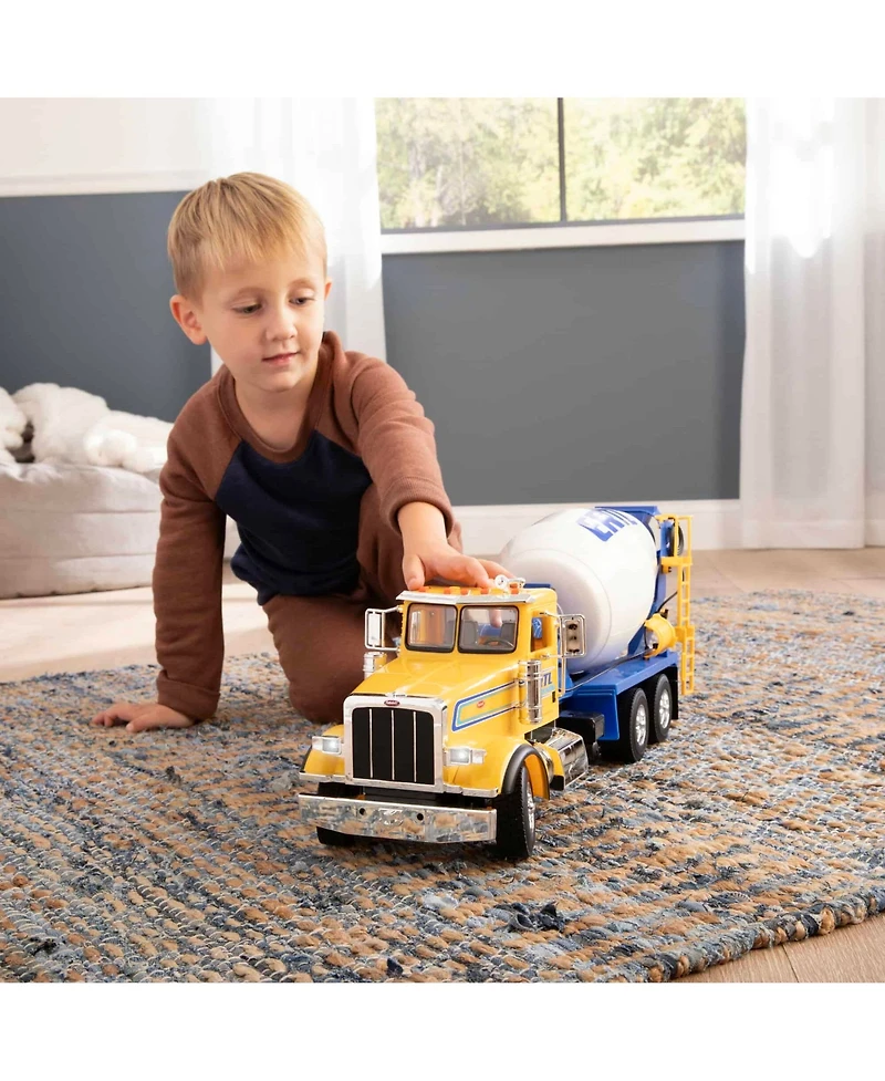 Ertl 1/16 Big Farm Yellow & Blue Peterbilt Model 367 Cement Mixer Truck