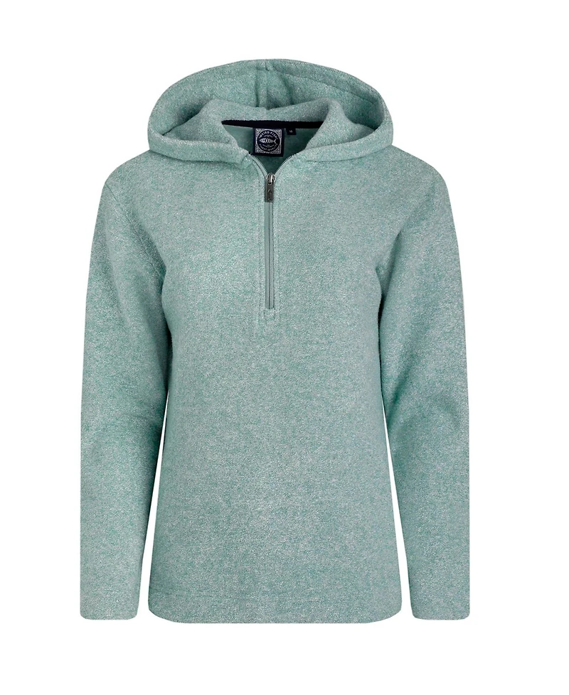 Weird Fish Women's Alisa 1/4 Zip Snow Marl Fleece Hoodie
