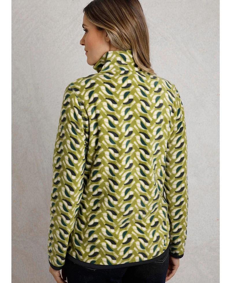 Weird Fish Women's Reena 1/4 Zip Printed Microfleece
