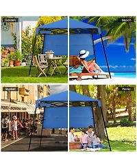 Gymax 7x7 Ft Slant Leg Pop-up Canopy Tent Shelter Adjustable Portable Carry Bag