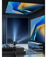 Artsea Mini Projector with 4K 1080 Support Portable 180° Rotation 130 inch Screen Movie Auto Keystone Correction Compati