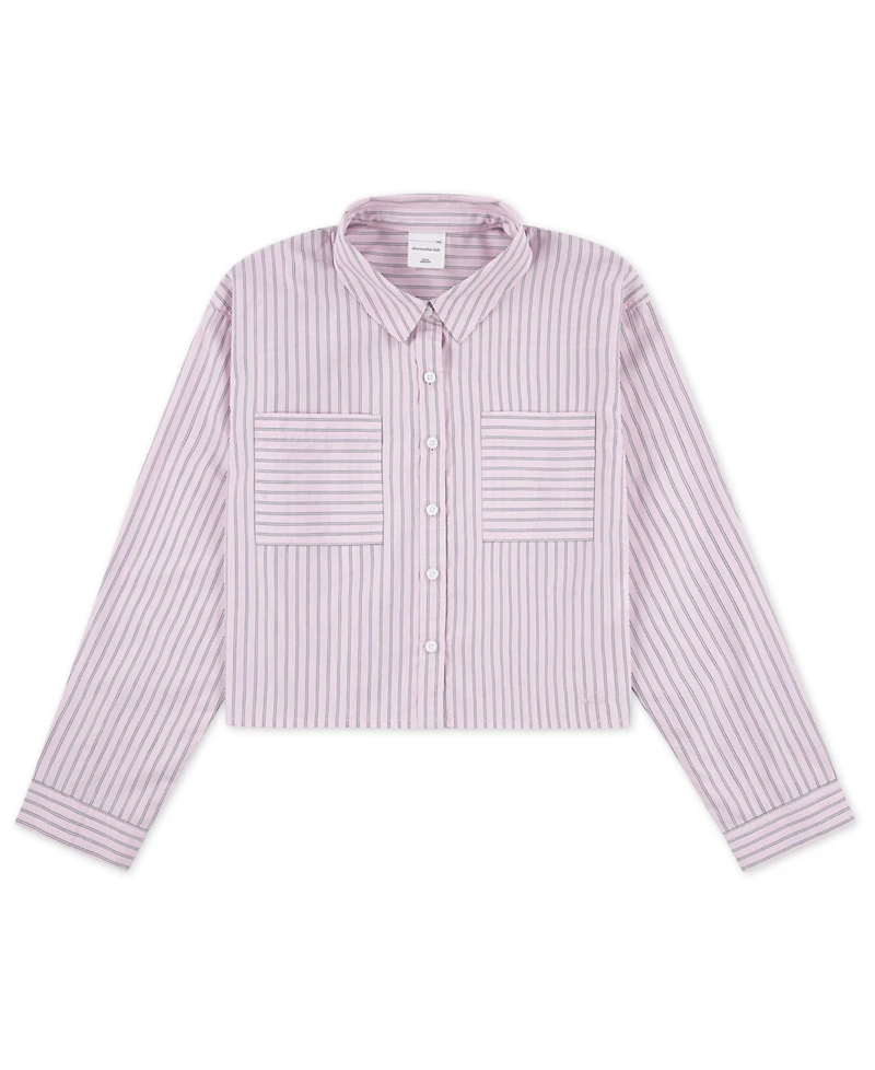abercrombie kids Girls Button Front Boxy Shirt