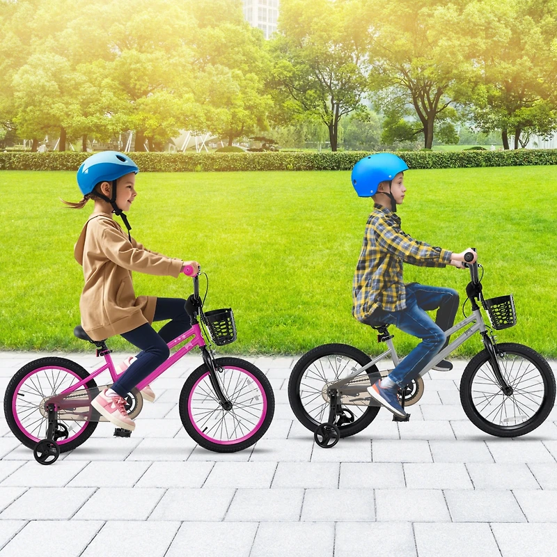 Kids Bike with Adjustable Seat and Transparent Chain Cover