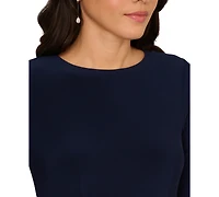 Adrianna Papell Women's Long-Sleeve Jacquard Ball Gown