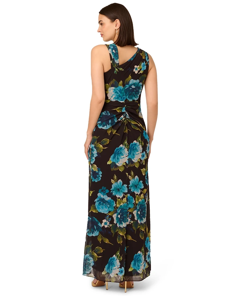 Adrianna Papell Women's Floral-Print Ruffled Gown