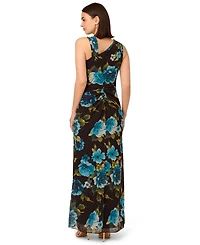 Adrianna Papell Women's Floral-Print Ruffled Gown