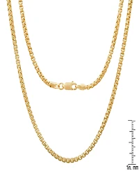 Steeltime Unisex 14K Gold Plated Box Link Chain Necklace