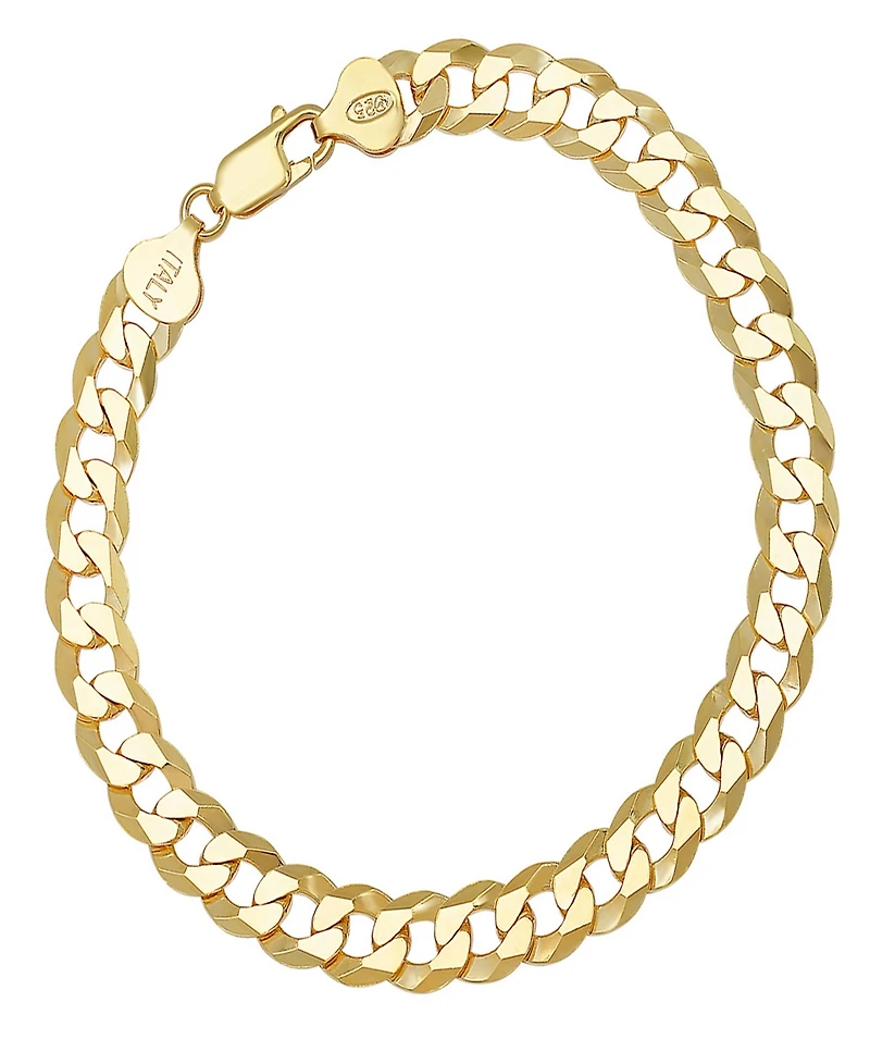 Steeltime Unisex Silver Diamond Cut Curb Link Bracelet