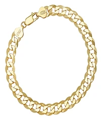 Steeltime Unisex Silver Diamond Cut Curb Link Bracelet