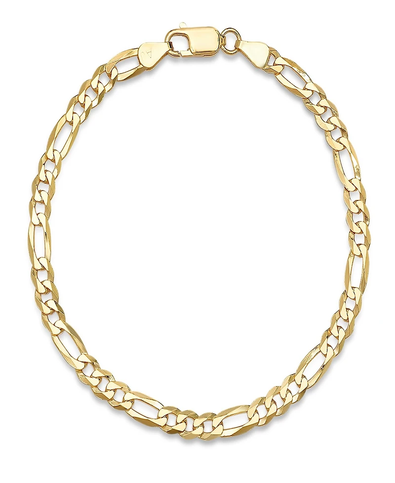 Steeltime Men's 14K Gold Plated Sterling Silver Figaro Link Chain Bracelet