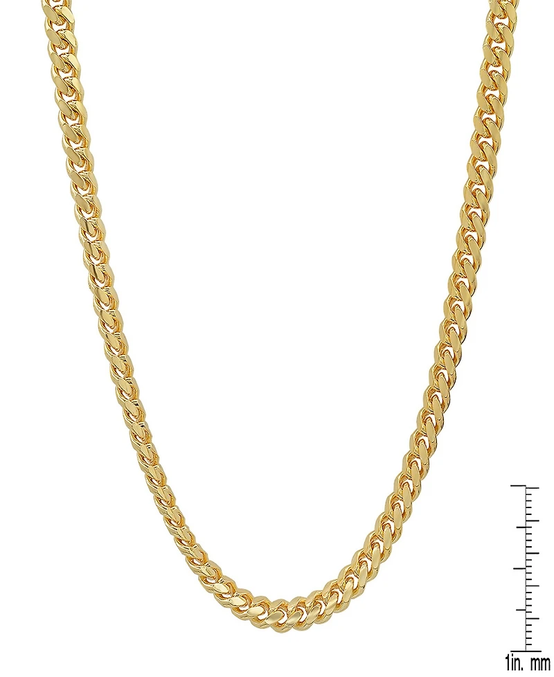 Steeltime Unisex 14K Gold Plated Cuban Link Chain Necklace