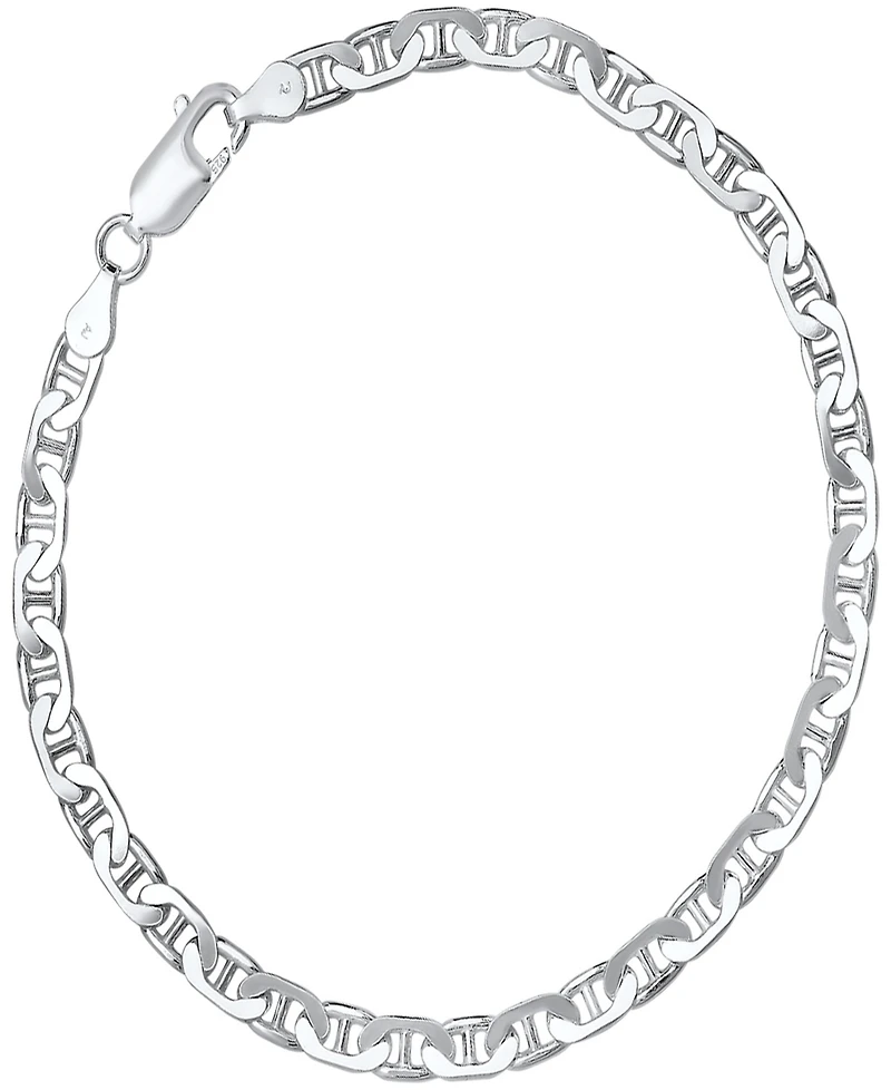 Steeltime Unisex Sterling Silver 120 Mariner Superflat 8.5" Bracelet