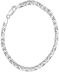 Steeltime Unisex Sterling Silver 120 Mariner Superflat 8.5" Bracelet