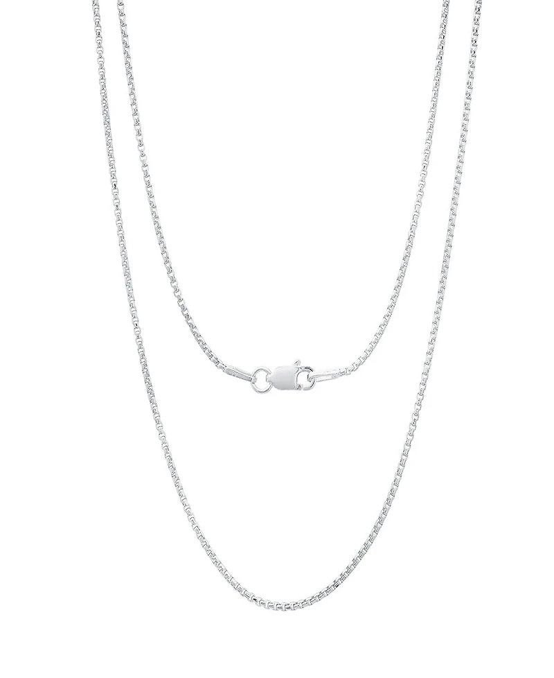 Steeltime Unisex Sterling Silver Box Chain Necklace
