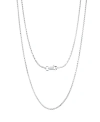 Steeltime Unisex Sterling Silver Box Chain Necklace