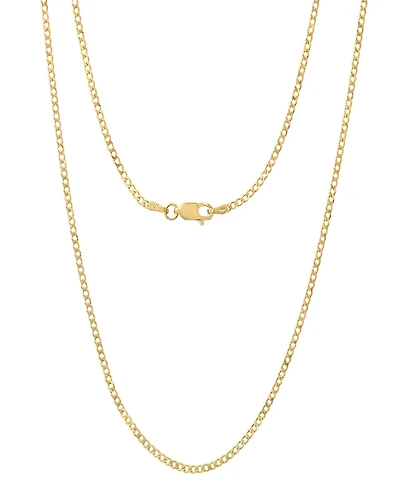 Steeltime Unisex 14K Gold Plated Cuban Superflat Chain Necklace