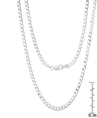Steeltime Unisex Sterling Silver Cuban Superflat Necklace