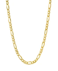 Steeltime Unisex 14K Gold Plated Figaro Superflat Necklace