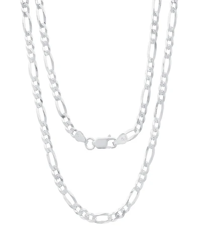 Steeltime Unisex Sterling Silver Figaro Superflat Necklace