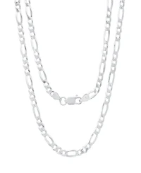 Steeltime Unisex Sterling Silver Figaro Superflat Necklace