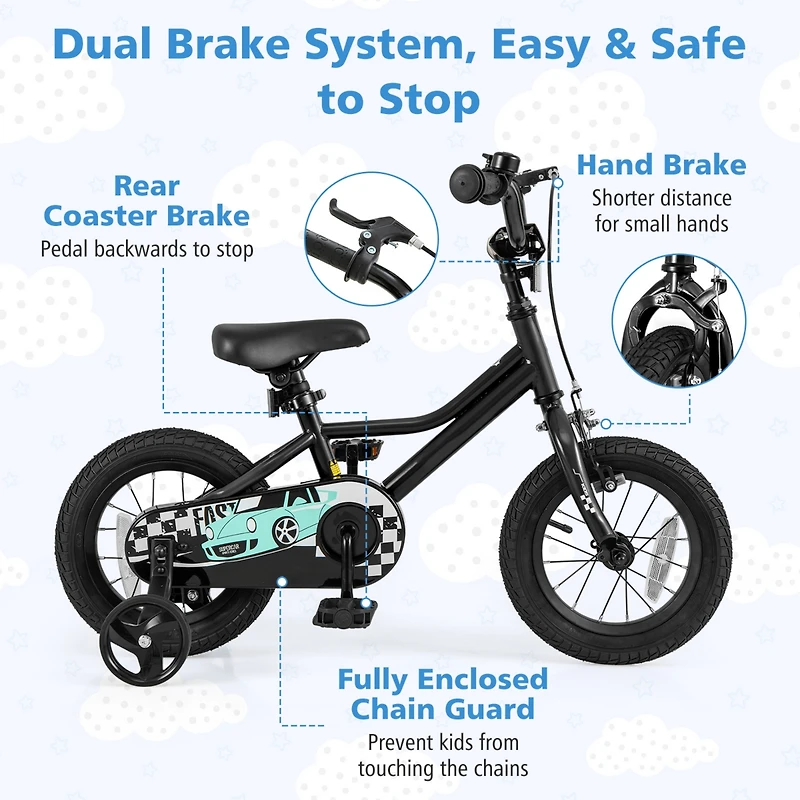 Kids Bike with Adjustable Seat and Low-Step Frame for Easy Mounting