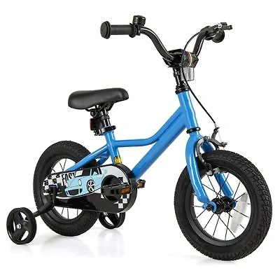 Kids Bike with Removable Training Wheels Adjustable for Growing Riders