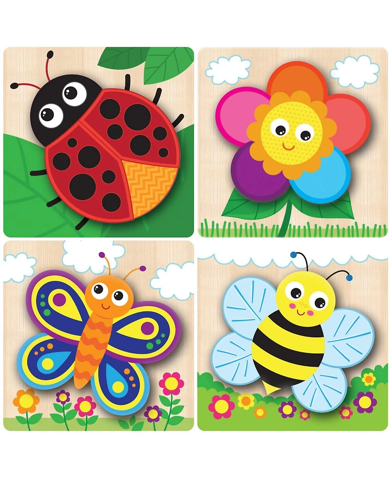 MasterPieces Garden Chunky Wood Puzzles 4 Pack for Kids