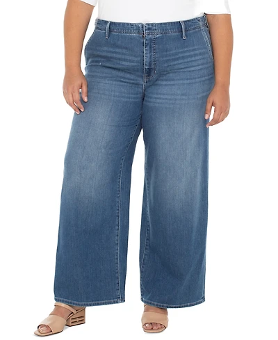 Liverpool Los Angeles Plus Weekender High-Rise Wide-Leg Jeans