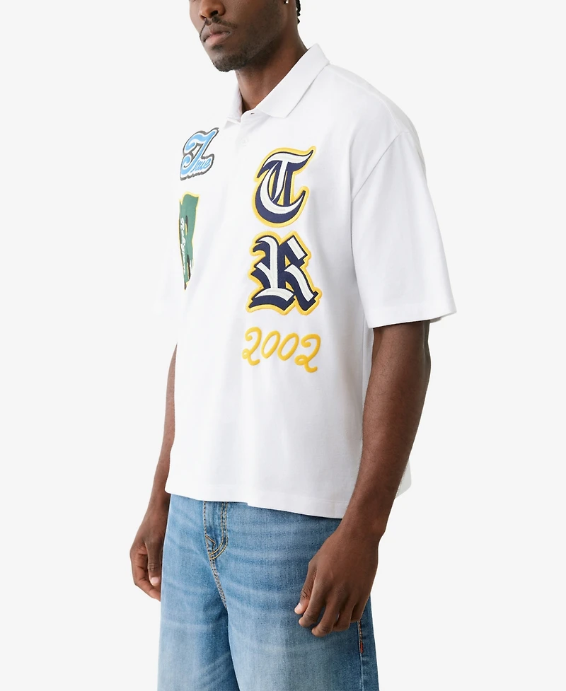 True Religion Men's Short Sleeve Overt Patch Polo Shirt
