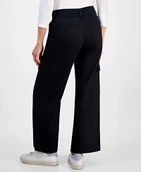 Style & Co Petite Mid-Rise Wide-Leg Cargo Pants, Exclusively at Macy's