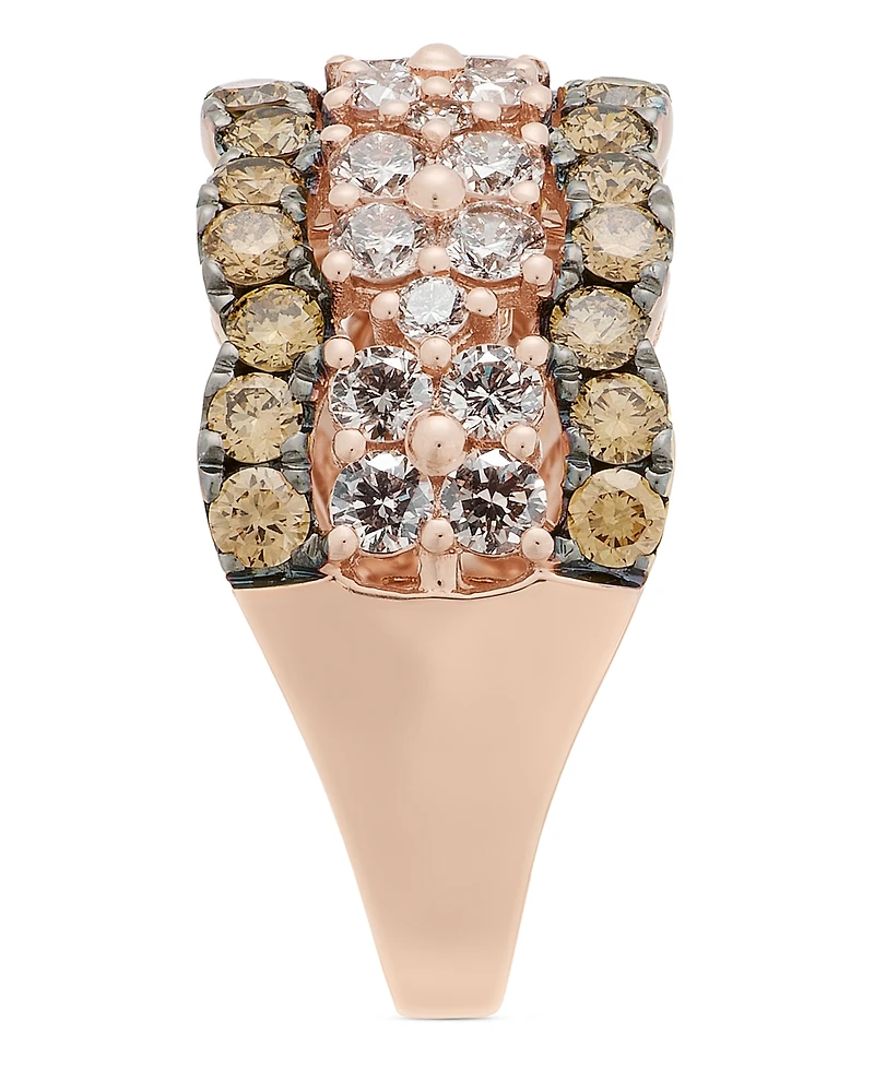Le Vian Nude Diamond & Chocolate Scalloped Multirow Ring (2-1/4 ct. t.w.) 14k Rose Gold