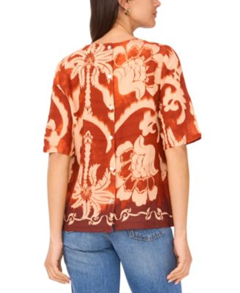 Womens Paisley Print Shirt Wide Leg Pant