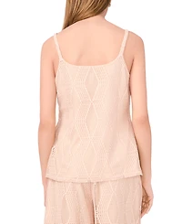 Sam & Jess Women's Sleeveless V-Neck Lace-Mesh Top