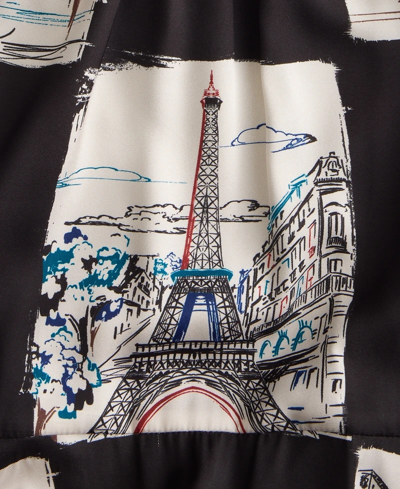 Karl Lagerfeld Paris Women's Scarf-Print Handkerchief-Hem Midi Dress