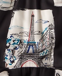 Karl Lagerfeld Paris Women's Scarf-Print Handkerchief-Hem Midi Dress
