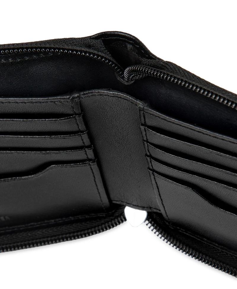 Calvin Klein Men's Rfid Overlapping Saffiano Zip Around Wallet