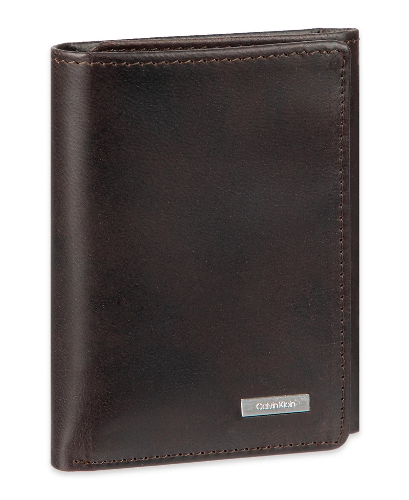 Calvin Klein Men's Rfid Two Tone Arcadia Leather Trifold Wallet