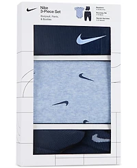 Nike Baby Boy Bodysuit, Waffle Pants & Socks, 3 Piece Gift Set