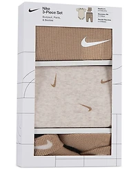 Nike Baby Boy Bodysuit, Waffle Pants & Socks, 3 Piece Gift Set