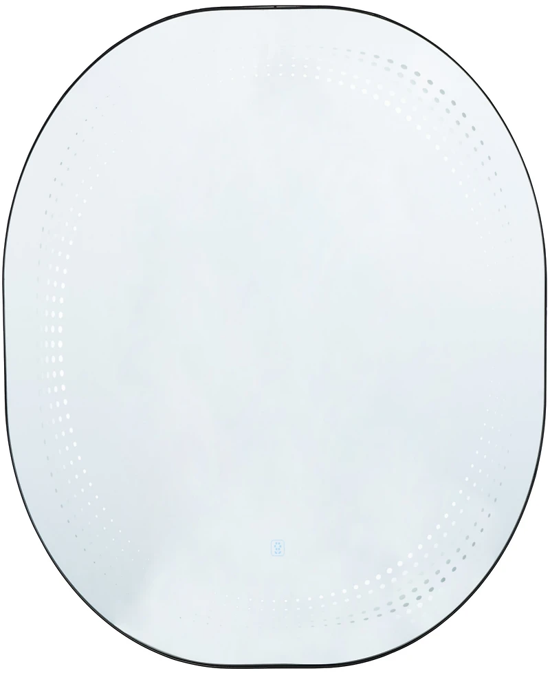 Rosemary Lane Glass 31" Led Wall Mirror with Radial Pattern