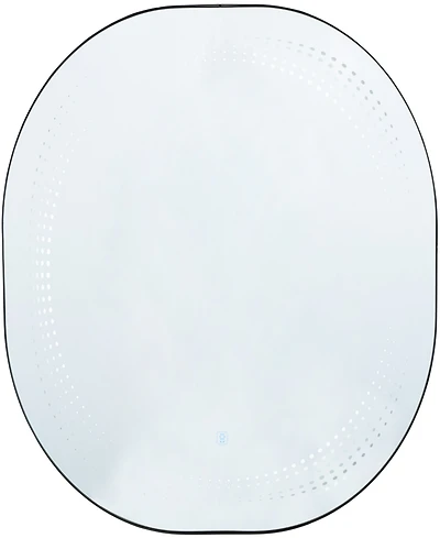 Rosemary Lane Glass 31" Led Wall Mirror with Radial Pattern