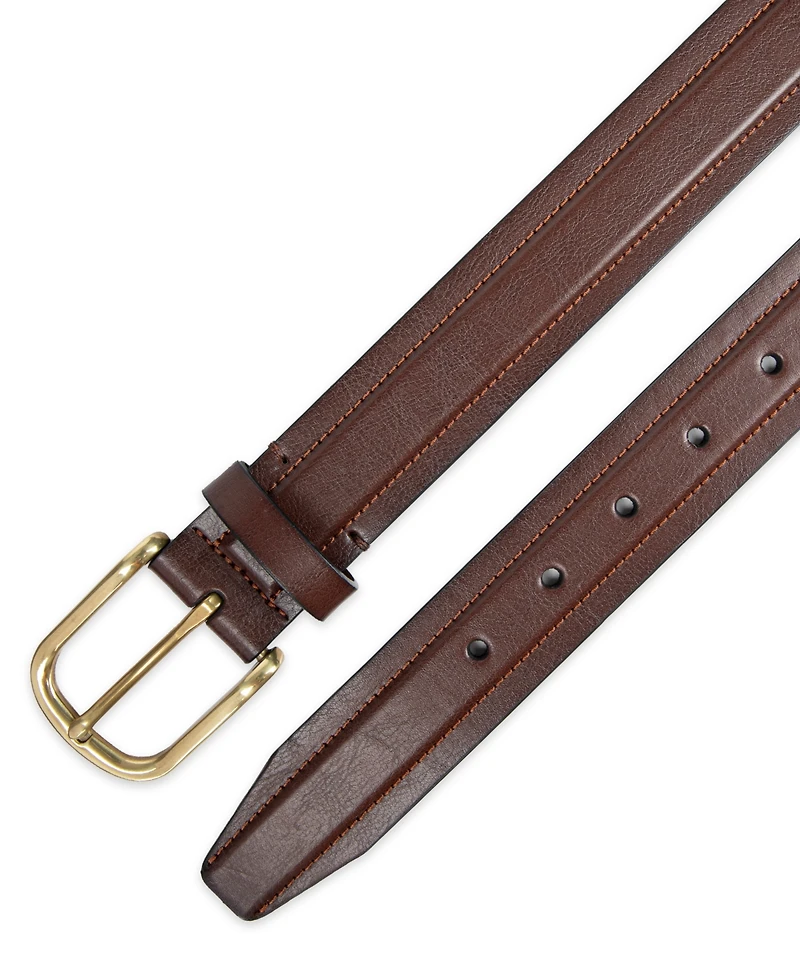 Club Room Men's Cut Edge Trapunto Stitched Casual Belt
