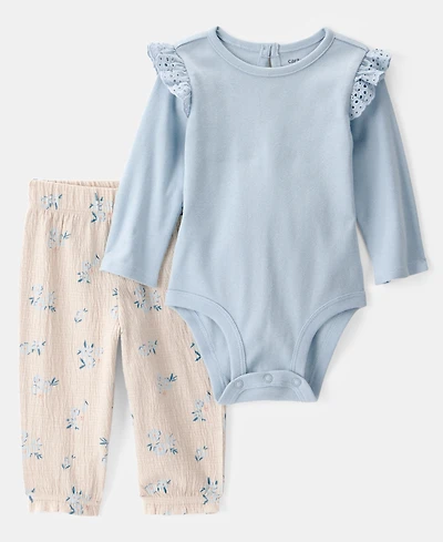 Carter's Baby Girls Bodysuit & Floral-Print Pants, 2 Piece Set
