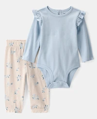 Carter's Baby Girls Bodysuit & Floral-Print Pants, 2 Piece Set