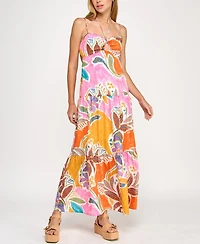 Beauty & Grace/K&K Clothing Llc Juniors' Printed Sweetheart Maxi Dress